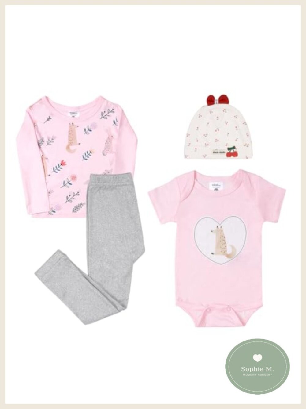Newborn Layette Gift Set 4pcs Unisex Baby Clothes 0-3 Months Buttery-Soft